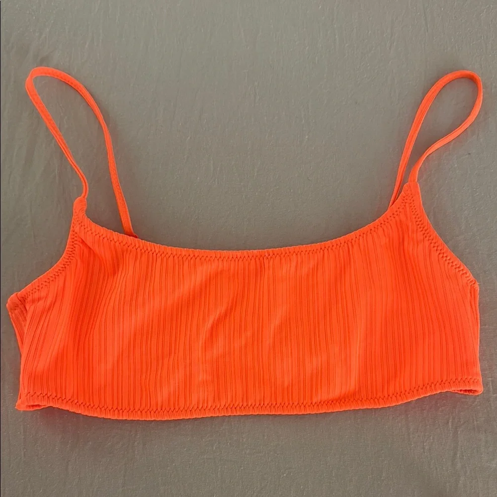 triangl swimwear Neon Orange Ribbed Two-Piece Bikini